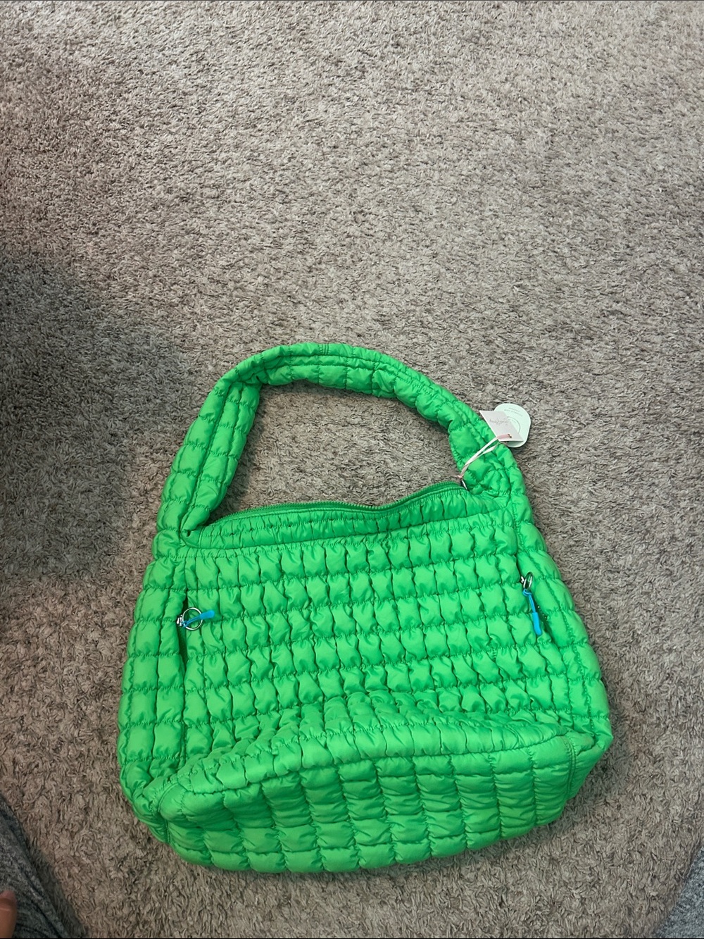 SweetHoney Quilted Green Shoulder Bag